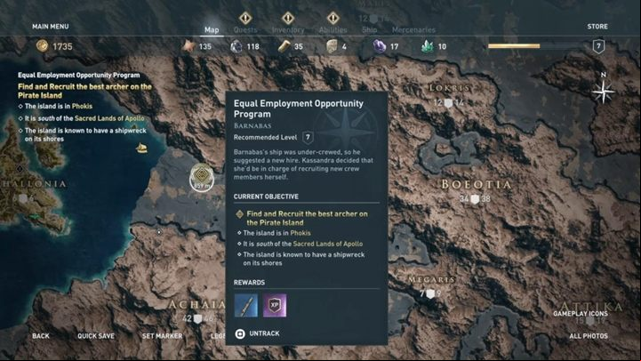 Your new quest is to reach a small island where you have to deal with a group of bandits - AC Odyssey: The Wolf Hunt - Main Storyline - Assassins Creed Odyssey Guide