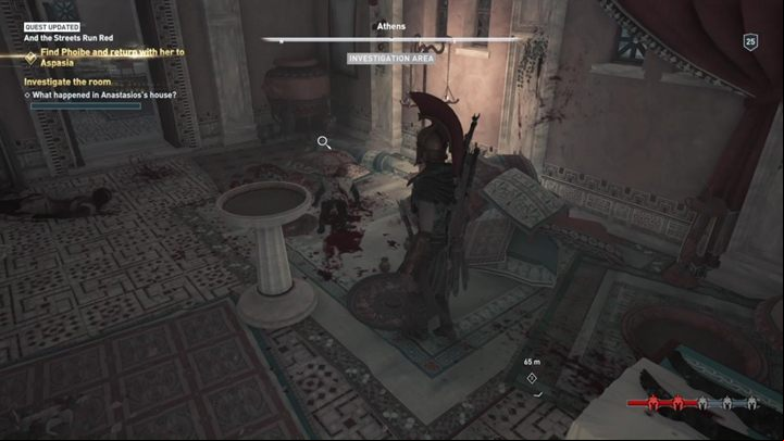 Examine the corpses and marks on the wall, then go outside - AC Odyssey: Rising from the Ashes - Main Storyline - Assassins Creed Odyssey Guide