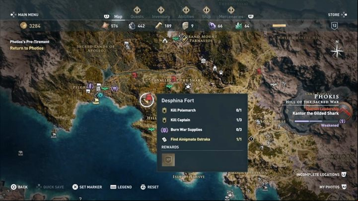 Now the track leads you to the Desfina Fort - AC Odyssey: Phokis, Side Quests - Side Quests - Assassins Creed Odyssey Guide