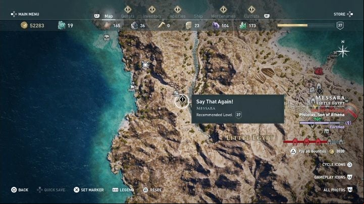 How to start: Speak with the man - AC Odyssey: Messara, Side Quests - Side Quests - Assassins Creed Odyssey Guide