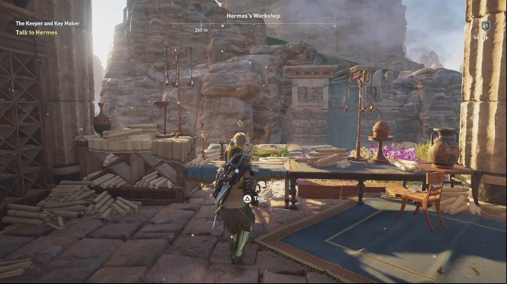 At the start of this mission, you will be talking to Hermes - AC Odyssey Fate of Atlantis: Meet Your Makers & The Keeper and Key Maker - Episode 1 - Fields of Elysium - Assassins Creed Odyssey Guide