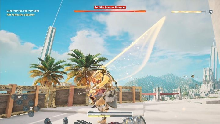 In this mission you have to go on a conversation with the boy, he will show you your target - AC Odyssey Fate of Atlantis: The Dikastes of Atlantis - Episode 3 - Judgement of Atlantis - Assassins Creed Odyssey Guide