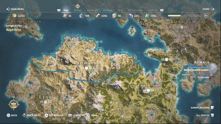 Your objective is to go to the village and eliminate the enemies - AC Odyssey Legacy of the first blade: A Flight in Fire - Episode 3 - Bloodline - Assassins Creed Odyssey Guide