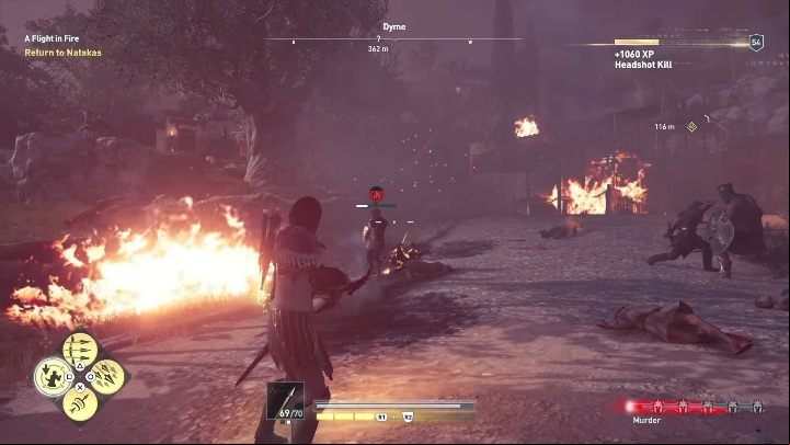 Kill all enemies in the village - AC Odyssey Legacy of the first blade: A Flight in Fire - Episode 3 - Bloodline - Assassins Creed Odyssey Guide