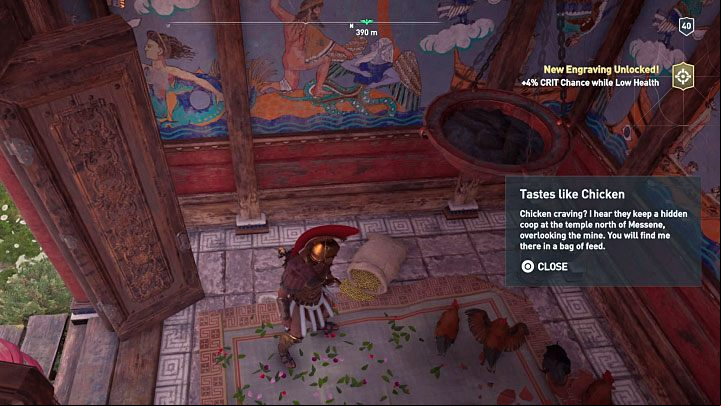 Take an interest in the smaller building adjacent to the temple shown in picture 1 - AC Odyssey: Ainigmata Ostraka in Messenia - Ainigmata Ostraka - Assassins Creed Odyssey Guide