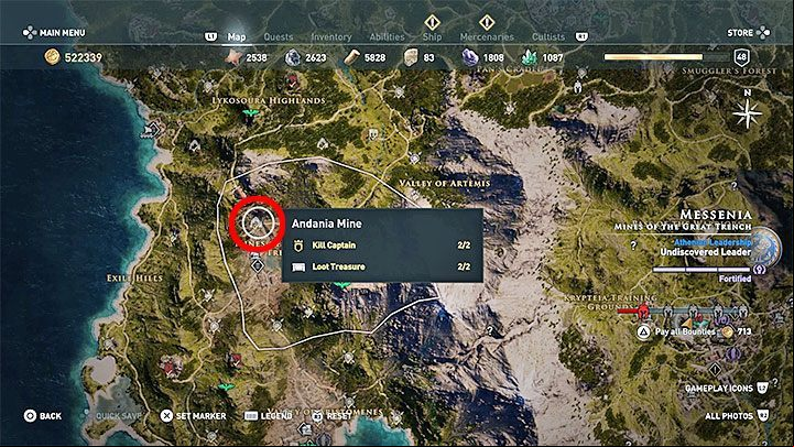 Chest location: Andania Mine, region of Messenia - AC Odyssey: Legendary Chests - Best builds - Assassins Creed Odyssey Guide