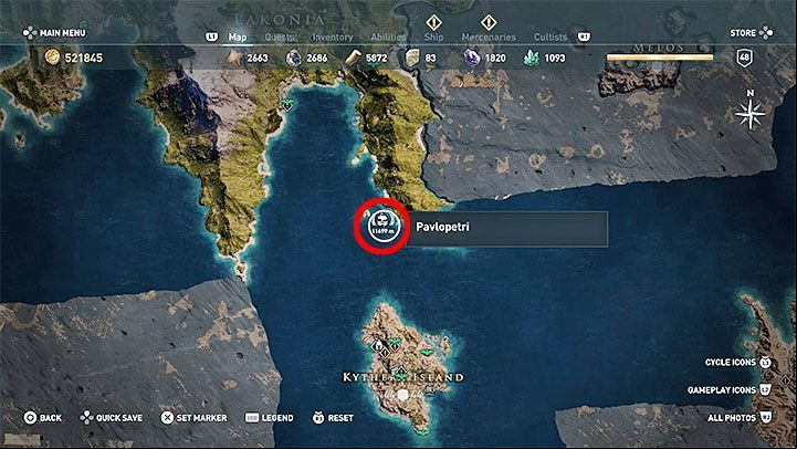 Chest location: Underwater location - Pavlopetri, region of Lakonia - AC Odyssey: Legendary Chests - Best builds - Assassins Creed Odyssey Guide