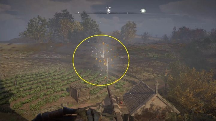 Start: The card hangs on a post, right by the chapel - Assassins Creed Valhalla: Flying paper - East Anglia secrets, locations - East Anglia - Assassins Creed Valhalla Guide and Walkthrough