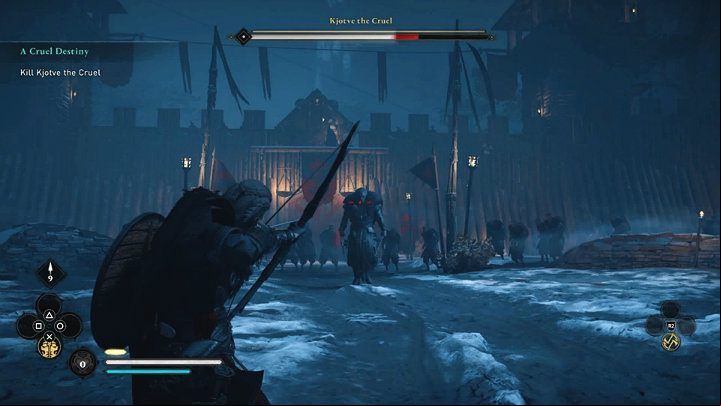 Every time Kjotve misses his attack and charges too far forward, shoot him at least once – this will help you quickly move on to the next phase of this fight - Assassins Creed Valhalla: A Cruel Destiny - Rygjafylke - Assassins Creed Valhalla Guide and Walkthrough