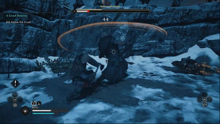 The fight moves to another area – you will have much less room for maneuvering - Assassins Creed Valhalla: A Cruel Destiny - Rygjafylke - Assassins Creed Valhalla Guide and Walkthrough