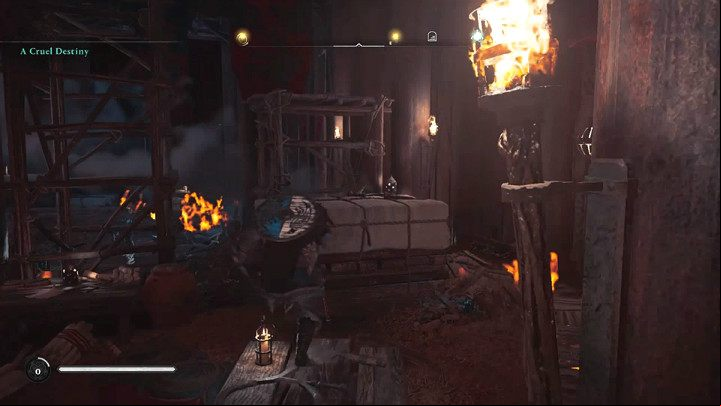 As soon as you enter the temple, you will notice Gorm on the upper level of the building - Assassins Creed Valhalla: A Cruel Destiny - Rygjafylke - Assassins Creed Valhalla Guide and Walkthrough