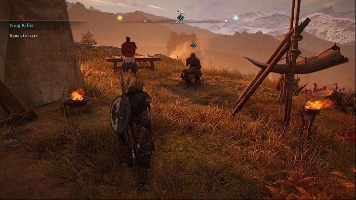 Once you're there and you've set up the camp, go talk to Ivarr to start the assault on the castle - Assassins Creed Valhalla: King Killer - Sciropescire - Assassins Creed Valhalla Guide and Walkthrough