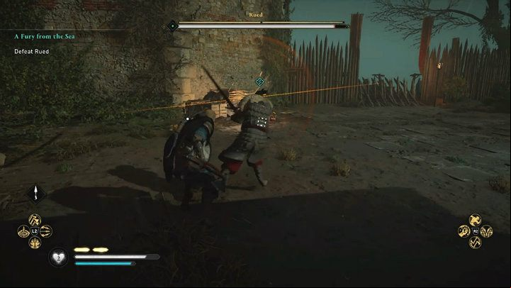 The fight with Rued is very similar to the battle with Leofrith - Assassins Creed Valhalla: Rued boss fight - how to win? - Bosses - Assassins Creed Valhalla Guide and Walkthrough