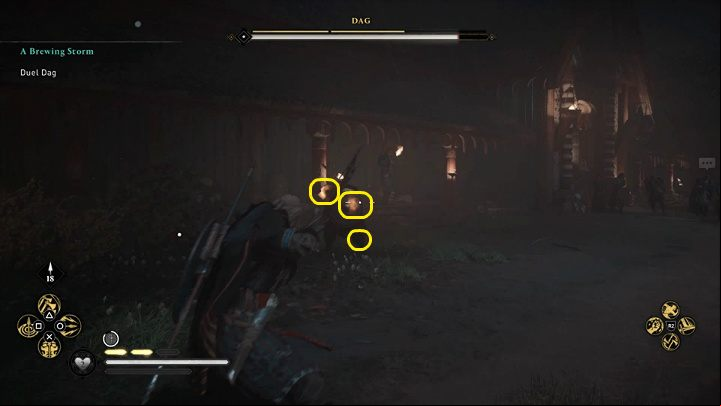 At first, Dag uses a one-handed axe with a shield in his off hand, with which he can parry the opponent's blows - Assassins Creed Valhalla: Dag boss fight - how to win? - Bosses - Assassins Creed Valhalla Guide and Walkthrough
