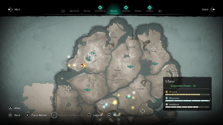 3 - AC Valhalla Wrath of the Druids: Treasure Hoard Map - Ulster, secrets, locations - Ulster - Assassins Creed Valhalla Guide and Walkthrough
