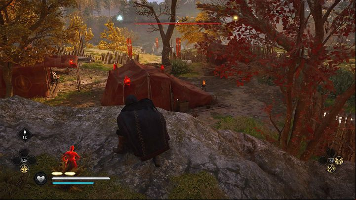 Several soldiers are stationed in the camp - Assassins Creed Valhalla: Sisters of the Axe - Ledecestrescire - Assassins Creed Valhalla Guide and Walkthrough
