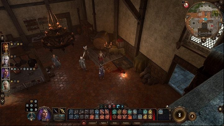 Look for a hatch with a blood splatter next to it and enter it - Baldurs Gate 3: Solve the Open Hand Temple Murders - Act 3 - Baldurs Gate 3 Guide, Walkthrough