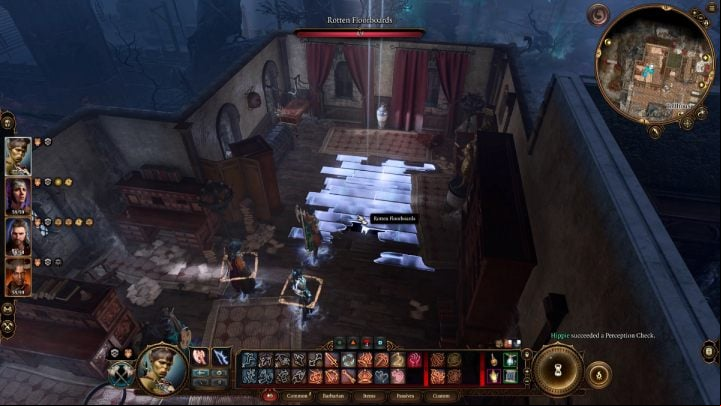 After a successful Perception check, you will discover rotten boards on the floor - Baldurs Gate 3: Toll Collector Boss - BG3 Guide - Bosses and difficult fights - Baldurs Gate 3 Guide, Walkthrough
