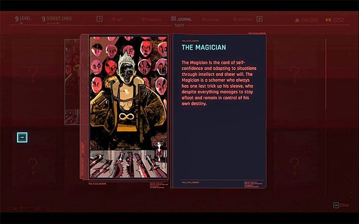 Each examined mural adds a new tarot card to your collection - you can check it in the journal tab - Cyberpunk 2077: All Tarot cards - Secrets & Collectibles - Cyberpunk 2077 Guide