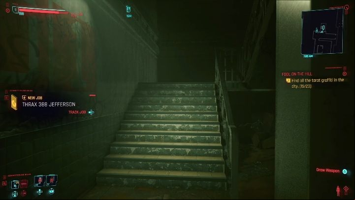 To get to the mural enter the building and then go to the top floor - Cyberpunk 2077: All Tarot cards - Secrets & Collectibles - Cyberpunk 2077 Guide