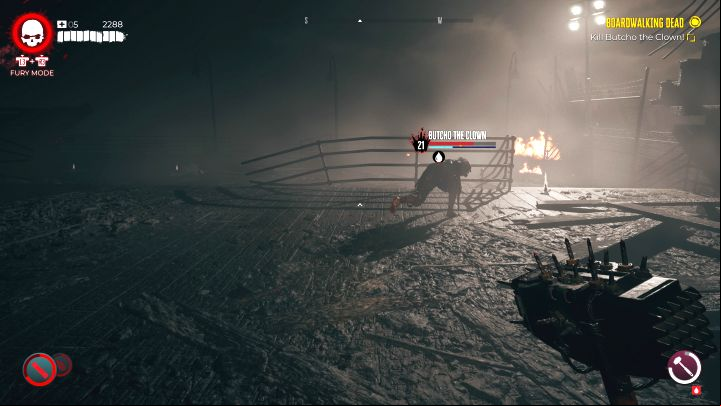 A unique feature of this battle and and other Butcher encounters is that the wounded monster will try to regenerate his health by devouring corpses - Dead Island 2: How to beat Butcho the Clown? - Bosses - Dead Island 2 Guide