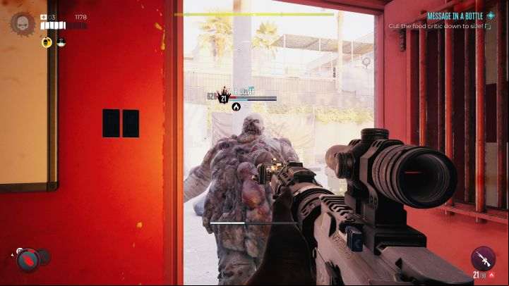 Next to the hot dog shack stands the food critic A - Dead Island 2: Message in a Bottle in the Pier - Puzzles - Dead Island 2 Guide
