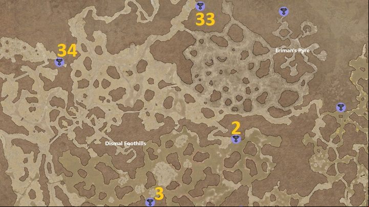 There are 4 Altars to discover in Dismal Foothills - Diablo 4: Altars of Lilith - Hawezar - Altars of Lilith - Diablo 4 Guide