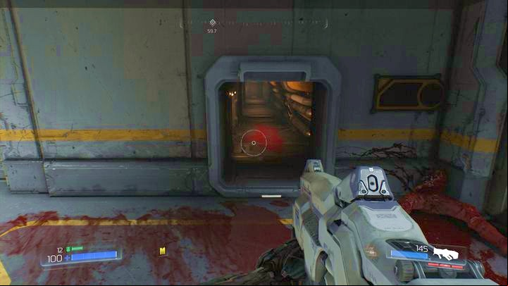 After riding one floor up walk next to the drone and enter the room on the right - Doom: All secrets in Resource Operations - Secrets - Doom Game Guide & Walkthrough