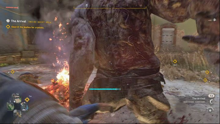 After avoiding each strike of the Goliath, approach him quickly and land 2-3 quick blows with any melee weapon - Dying Light 2: The Arrival - walkthrough - Story quest - Dying Light 2 Guide