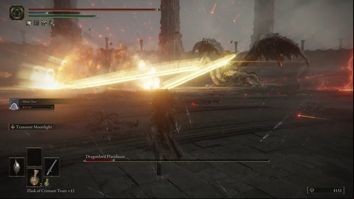 In the second phase of the fight, the opponent can also generate an area of effect lightning attack while airborne - Elden Ring: How to beat Dragonlord Placidusax? - Crumbling Farum Azula - Elden Ring Guide