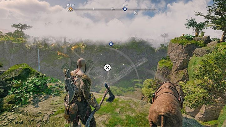 Reach the viewpoint at which Helka will stop - God of War Ragnarok: Reaching the Crater in Vanaheim - Completing 100% of maps - God of War Ragnarok Guide