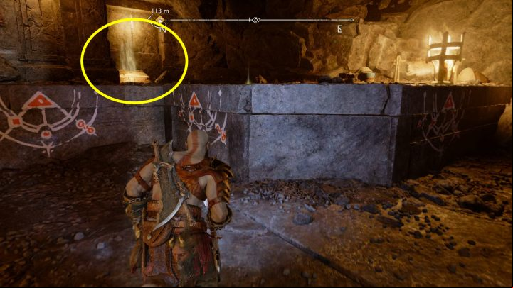 You'll find it in a small room, on the right side of the hideout - God of War Ragnarok: Raider Hideout, Midgard - secrets, collectibles - Midgard - God of War Ragnarok Guide
