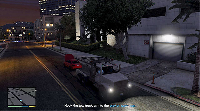 Hook onto the back of the broken down car - GTA 5: Still Pulling Favors - Strangers and Freaks missions - GTA 5 Guide