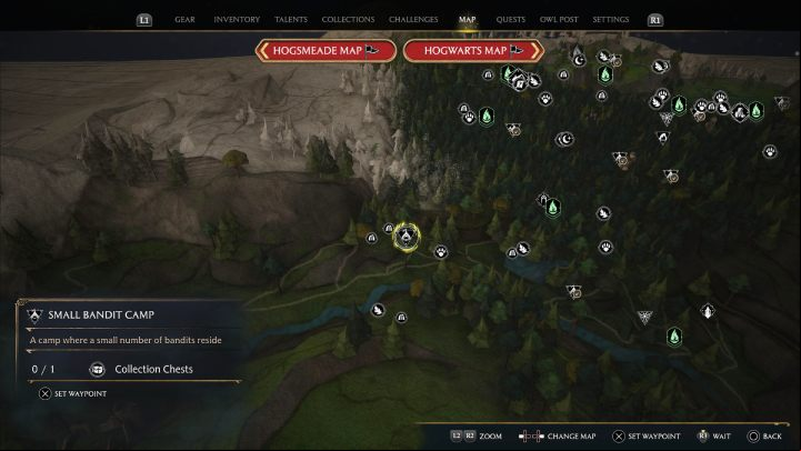 You can find this chest in the bandit camp - Hogwarts Legacy: North Hogwarts Region - Collection Chests - Collection Chests - Hogwarts Legacy Guide