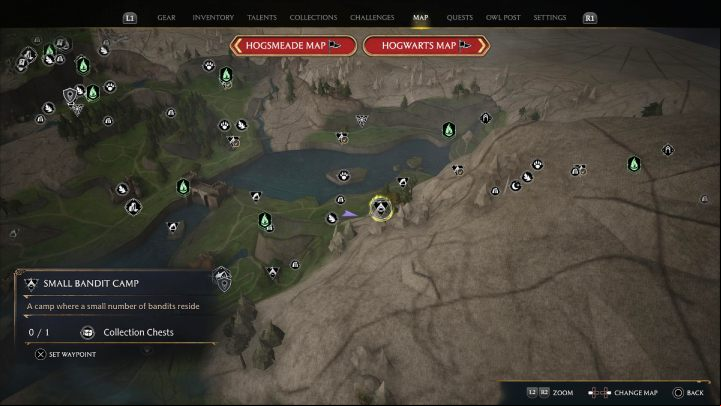 Look for this one in a bandit camp northeast from Marunweem - Hogwarts Legacy: Marunweem Lake - Collection Chests - Collection Chests - Hogwarts Legacy Guide