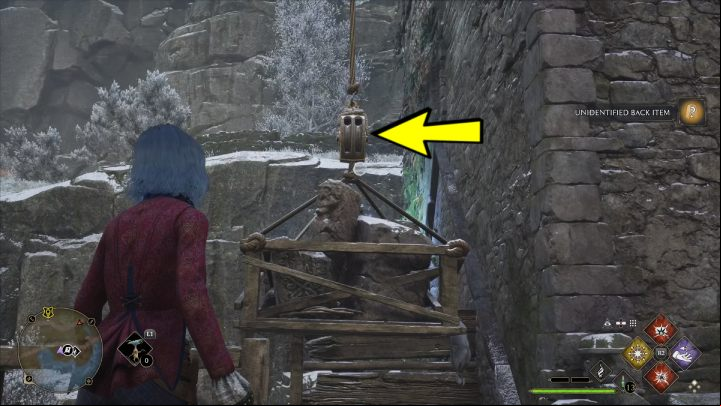 Use Confringo on the crane and jump to the other side for the third object - Hogwarts Legacy: Ancient Magic Hotspots Part 2 - Highlands - Hogwarts Legacy Guide