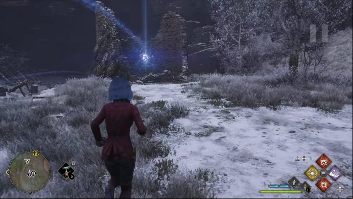 The first object is in the destroyed tower - Hogwarts Legacy: Ancient Magic Hotspots Part 2 - Highlands - Hogwarts Legacy Guide