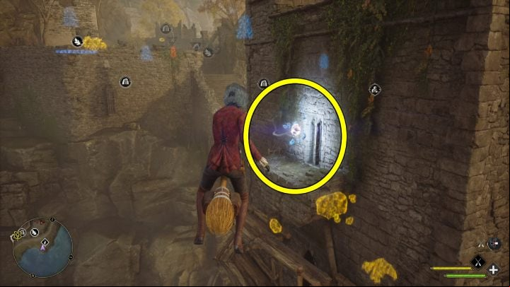 The third object is near the outer wall of the tower - Hogwarts Legacy: Ancient Magic Hotspots Part 2 - Highlands - Hogwarts Legacy Guide