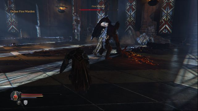 An ideal moment to dash in and land a blow. - First Warden -The Keystone Citadel | Bosses - Bosses - Lords of the Fallen 2014 Game Guide & Walkthrough