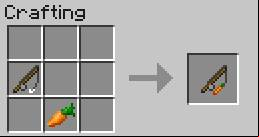 This combination can be used for leading pigs - Minecraft: Weapon, armor, tools - recipes, list, crafting - Recipes - Minecraft Guide
