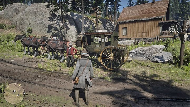 Red Dead Redemption 2 also allows you to fast travel by using a stagecoach - Red Dead Redemption 2: Fast travel - how to use? - Exploring the game world - Red Dead Redemption 2 Guide
