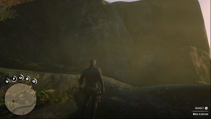 In order to get this Carving, you have to run to the rocks - Red Dead Redemption 2: Rock carvings - where to find all of them? Maps - Dinosaur bones and Rock Carvings - Red Dead Redemption 2 Guide