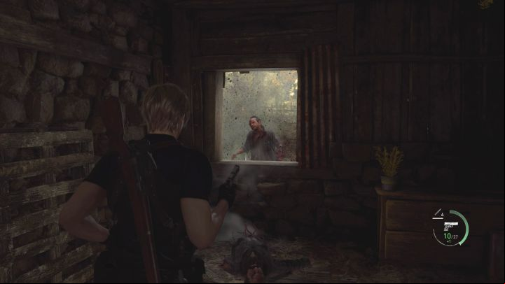 Wait in the hut for the enemies and shoot at them as they climb through the window - Resident Evil 4 Remake: How to survive the Valley battle? - Combat - Resident Evil 4 Remake Guide