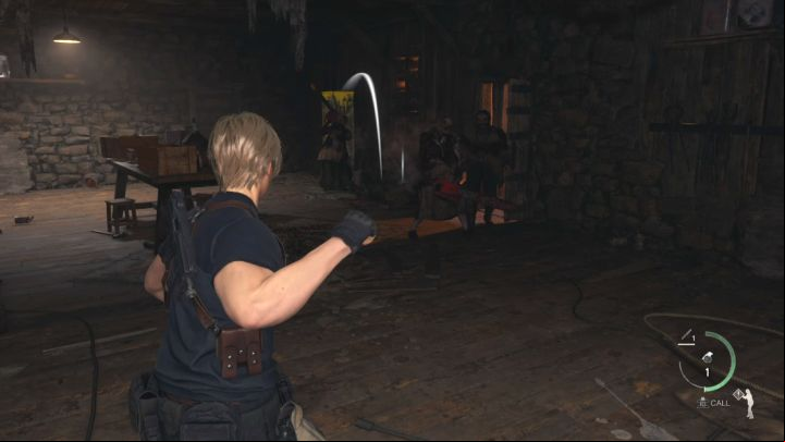 If you have a hand grenade, it is worth throwing at least one at the group of enemies - Resident Evil 4 Remake: How to defeat bosses Chainsaw Sisters? - Bosses - Resident Evil 4 Remake Guide