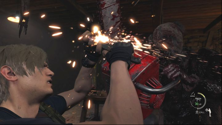 You can run around the table and thus make it difficult for enemies to get the protagonist - Resident Evil 4 Remake: How to defeat bosses Chainsaw Sisters? - Bosses - Resident Evil 4 Remake Guide