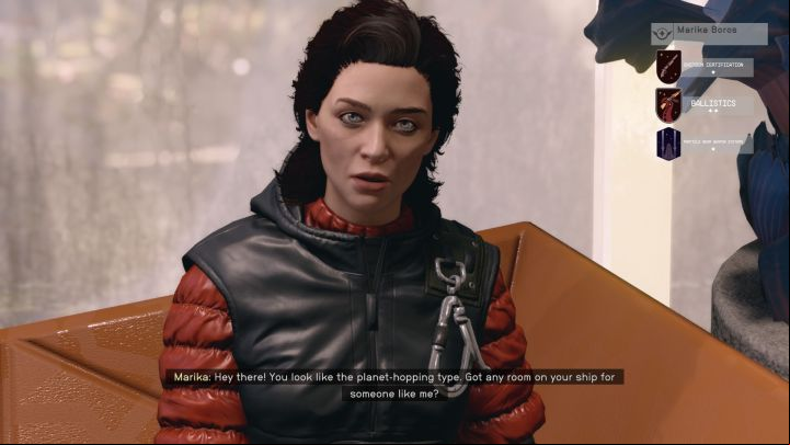 Marika Boros is in Viewport in New Atlantis - Starfield: How to recruit crew ? - Character development and team - Starfield Guide