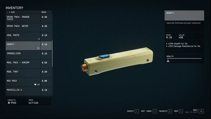 You will often find large amounts of food, but they restore little health, so it is much more profitable to invest in med packs - Starfield: How to heal? - Character development and team - Starfield Guide