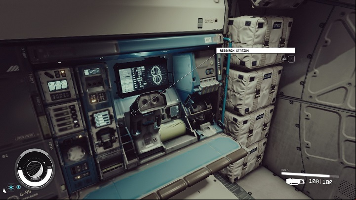 By default, the Research Station can be found on the Frontier ship or in the basement of the Lodge - Starfield: How to find research materials? - Exploration - Starfield Guide