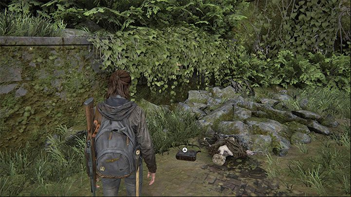 Look around for the skeleton next to which there is a bag - The Last of Us 2: Downtown map - collectibles, artefacts, coins - Seattle Day 1 - Ellie - The Last of Us 2 Guide