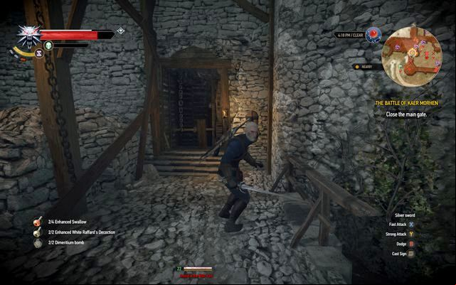 Switch to the main gate - The Witcher 3 Wild Hunt: The Battle of Kaer Morhen - walkthrough - Kaer Morhen - The Witcher 3 Wild Hunt Guide